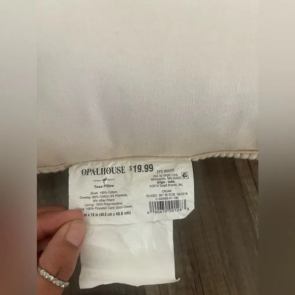 Macrame Heart Shaped Square Throw Pillow Cream - OpalHouse Valentines Day - Picture 8 of 8